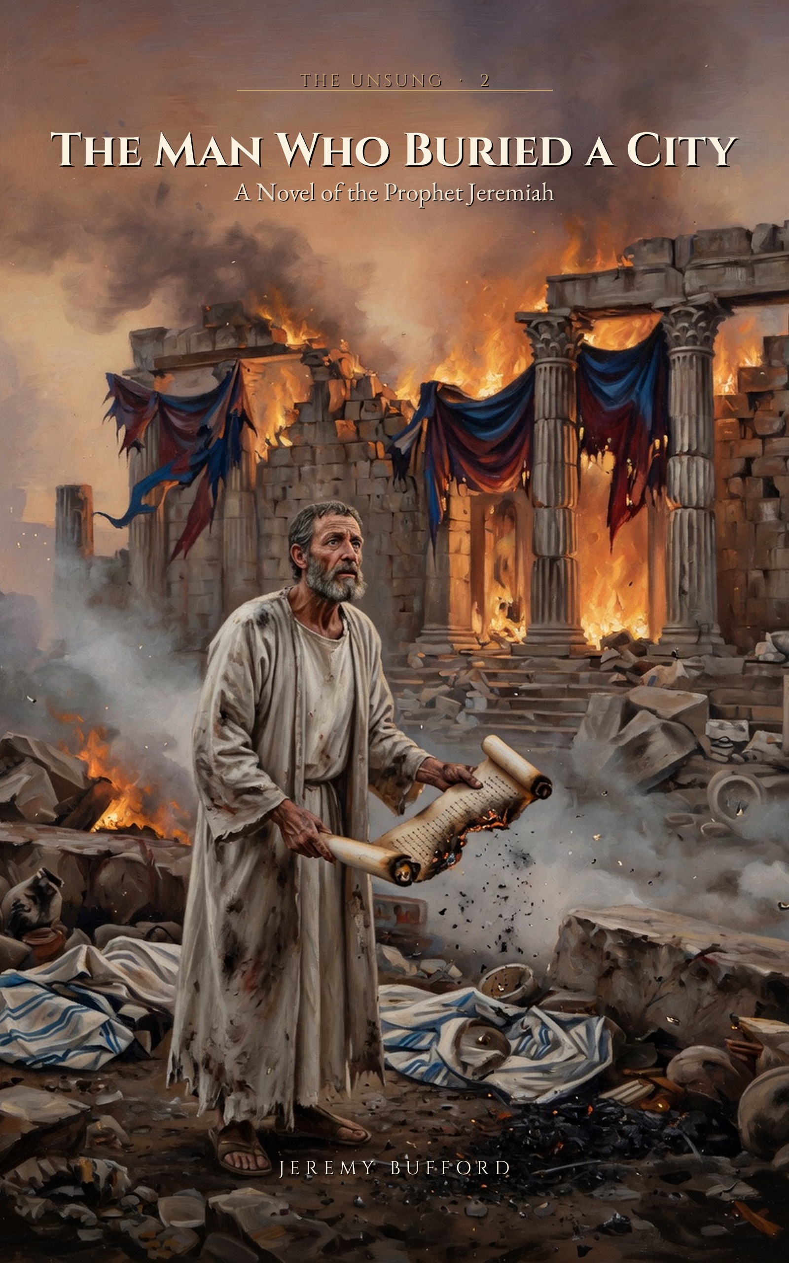 The Man Who Buried a City: A Novel of the Prophet Jeremiah by Jeremy Bufford — high-resolution book cover photo